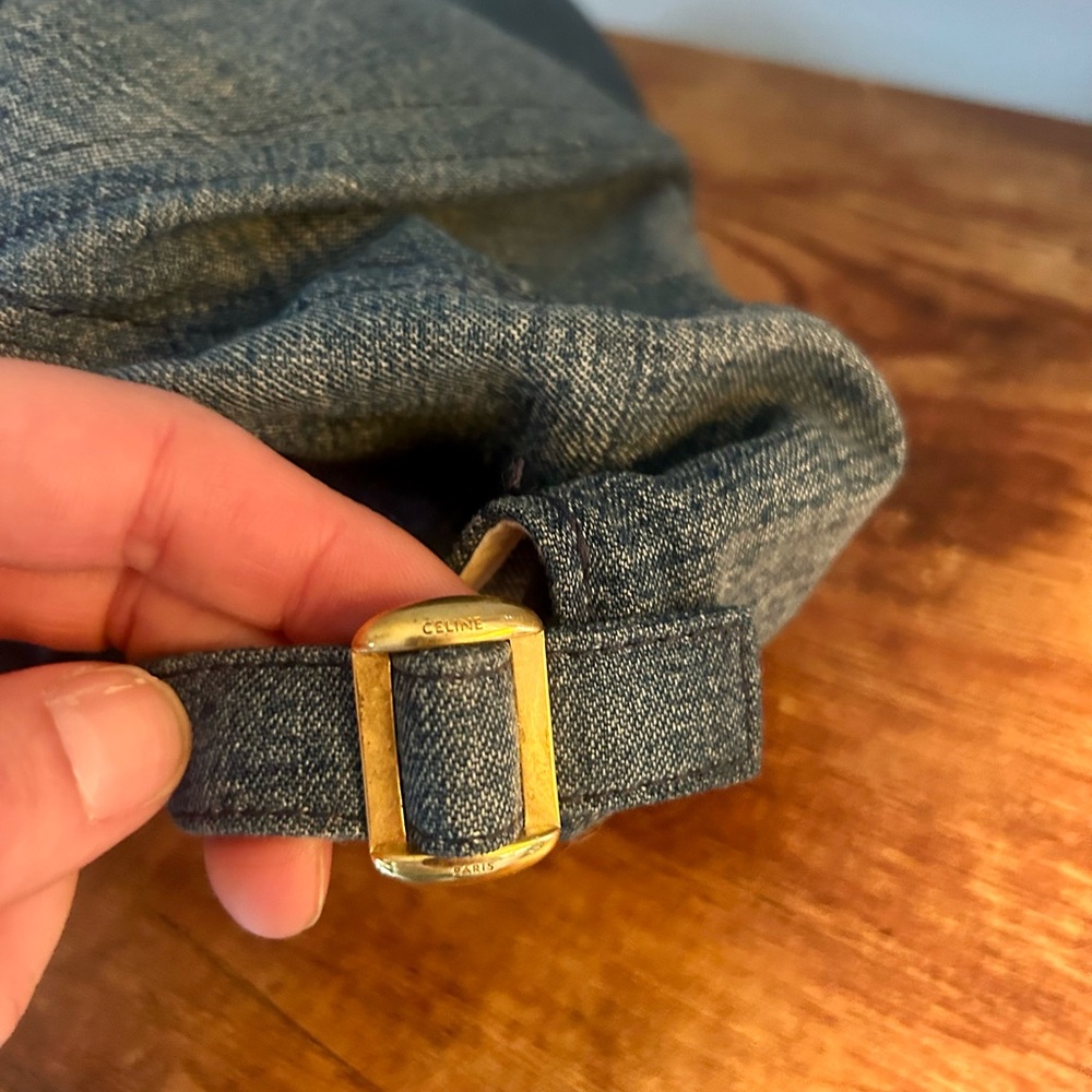 Celine Blue Denim Adjustable Logo Cap - image 3